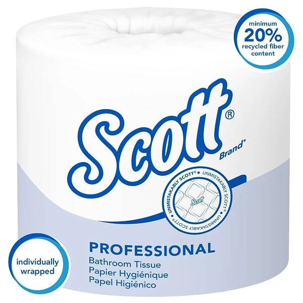 Scott Essential 1-Ply Standard Toilet Paper, White, 1210 Sheets/Roll, 80 Rolls/Carton (05102) 3 Scott Essential 1-Ply Standard Toilet Paper, White, 1210 Sheets/Roll, 80 Rolls/Carton (05102) - Image 3