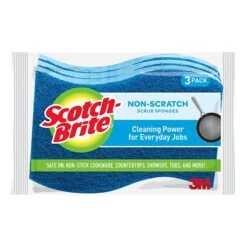 Scotch-Brite® Non-Scratch Scrub Sponge, Blue, 3/Pack (MP-3-8-D)