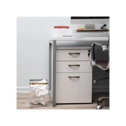 Mind Reader Cosmopolitan Collection Acrylic Wastepaper Basket, 2.6-Gallon, Clear/Gold (COSGARB-GLD) -Kleenex Shop 0812C242 0FBD 4D03 9DBB13FC372C6406 s7