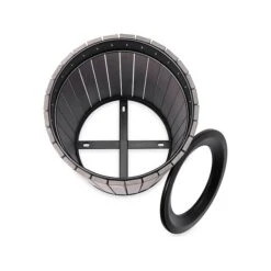 Alpine Steel/Plastic Outdoor Trash Can With Open Lid, 32 Gallon, Gray/Black (ALP4400-01-GRY)