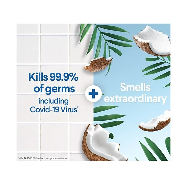 Clorox Scentiva Disinfecting Wipes, Pacific Breeze & Coconut Scent, 75 Wipes/Pack, 6 Packs/Carton (60037CT) 2 Clorox Scentiva Disinfecting Wipes, Pacific Breeze & Coconut Scent, 75 Wipes/Pack, 6 Packs/Carton (60037CT) - Image 2