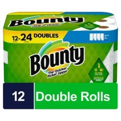 Bounty Select-A-Size Paper Towels, Double Rolls, White, 90 Sheets Per Roll, 12 Count