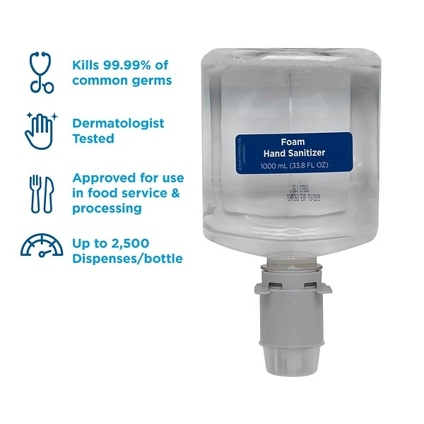 Commercial Dispensing Pacific Blue Ultra Manual Foaming Hand Sanitizer Dispenser Refills, 33.8 Oz., 4/Carton (43335) 1 Commercial Dispensing Pacific Blue Ultra Manual Foaming Hand Sanitizer Dispenser Refills, 33.8 Oz., 4/Carton (43335)