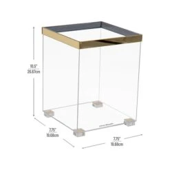 Mind Reader Cosmopolitan Collection Acrylic Wastepaper Basket, 2.6-Gallon, Clear/Gold (COSGARB-GLD) -Kleenex Shop 5AD1688C 2199 4AF7 B8B096A32AF99AD8 s7