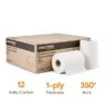 Coastwide Professional™ Hardwound Paper Towels, 1-Ply, 350 Ft./Roll, 12 Rolls/Carton (CW21813)