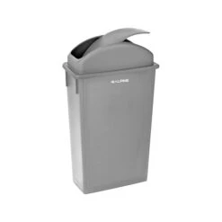 Alpine Polypropylene Trash Can With Swing Lid, 23 Gallon, Gray, 2/Pack (ALP477-GRY-PKG1-2)