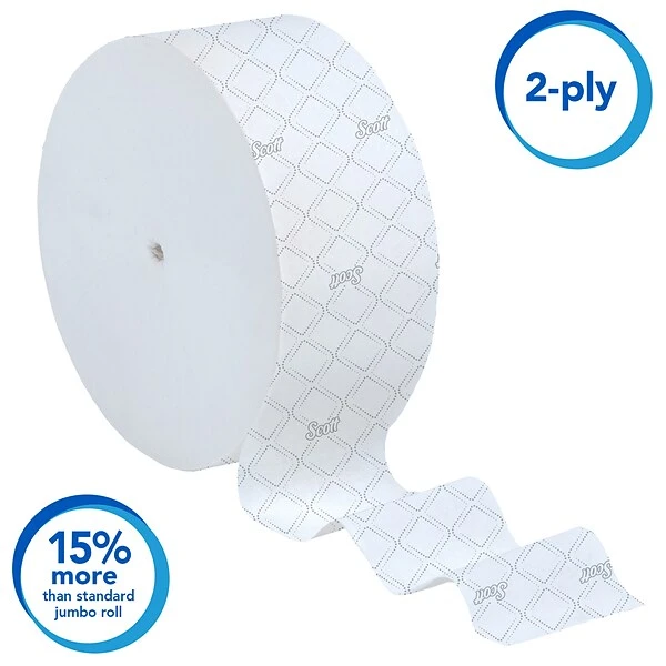 Scott Essential JRT Coreless Toilet Paper, 2-Ply, White, 12 Rolls/Carton (07006) 4 Scott Essential JRT Coreless Toilet Paper, 2-Ply, White, 12 Rolls/Carton (07006) - Image 4
