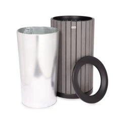 Alpine Steel/Plastic Outdoor Trash Can With Open Lid, 32 Gallon, Gray/Black (ALP4400-01-GRY) -Kleenex Shop AFF5213D D1F9 409F A0DACE413D1969EF s7