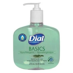 Dial Basics Hypoallergenic Liquid Hand Soap, 16 Oz., 12/Carton (DIA33815)