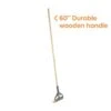 Coastwide Professional™ 60" Side Gate Wood Wet Mop Handle, Plastic Head (CW58009)