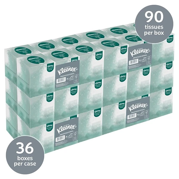 Kleenex Naturals Facial Tissue, 2-ply, 95 Tissues/Box, 36 Boxes/Pack (21272) 2 Kleenex Naturals Facial Tissue, 2-ply, 95 Tissues/Box, 36 Boxes/Pack (21272) - Image 2