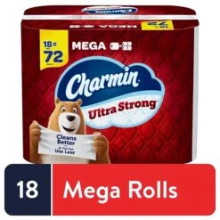 Charmin Ultra Strong Toilet Paper 18 Mega Rolls, 242 Sheets/Roll (01560/52084)