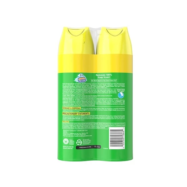 Scrubbing Bubbles Bathroom Grime Fighter Disinfecting Glass & Surface Cleaner Aerosol, Citrus Scent, 20 Oz., 2/Pack (306381) 1 Scrubbing Bubbles Bathroom Grime Fighter Disinfecting Glass & Surface Cleaner Aerosol, Citrus Scent, 20 Oz., 2/Pack (306381)