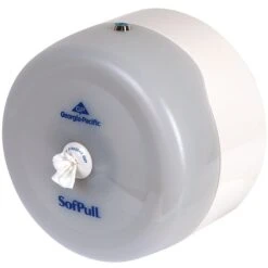 Georgia-Pacific SofPull® High-Capacity Centerpull Bathroom Tissue Dispenser, Translucent White, 10.5"W X 6.75"D X 10.5"H