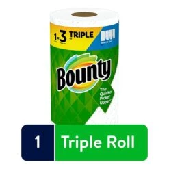 Bounty Select-A-Size Kitchen Rolls Paper Towel, 2-Ply, White, 147 Sheets/Roll, 12 Triple Rolls/Carton (66980)