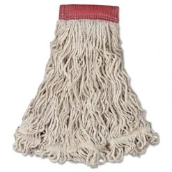 Rubbermaid Commercial Products 24 Oz. Swinger Loop Blend Wet Mop, 5" Headband, White (RCPC153WHI)