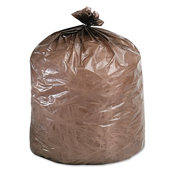 Stout Plastic Trash Bag, 20-30 Gallon, Low Density, 0.85 Mil, 30" X 36", Brown, 60 Bags/Box 1 Stout Plastic Trash Bag, 20-30 Gallon, Low Density, 0.85 Mil, 30" X 36", Brown, 60 Bags/Box