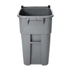 Rubbermaid Brute Plastic Rollout Trash Can Container With Lid, 50 Gallons, Gray/Silver (FG9W2700GRAY) -Kleenex Shop m004399951 s7