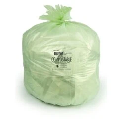 BioTuf Compostable Trash Bags, 23 Gallon, 1 Mil, Green, 25 Bags/Roll, 5 Rolls