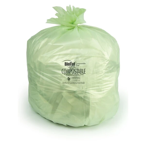 BioTuf Compostable Trash Bags, 23 Gallon, 1 Mil, Green, 25 Bags/Roll, 5 Rolls 1 BioTuf Compostable Trash Bags, 23 Gallon, 1 Mil, Green, 25 Bags/Roll, 5 Rolls