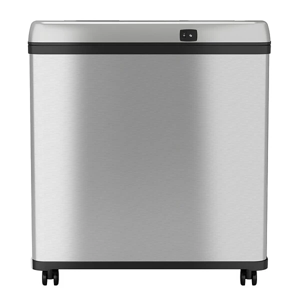 ITouchless Stainless Steel Rectangular Sensor Trash Can And Recycle Bin, 16 Gal., Silver (IT16RES) 2 ITouchless Stainless Steel Rectangular Sensor Trash Can And Recycle Bin, 16 Gal., Silver (IT16RES) - Image 2