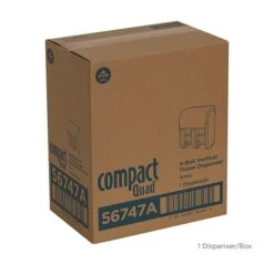 Compact® 4-Roll Quad Coreless Toilet Paper Dispenser By GP PRO, White, 11.750” W X 6.900” D X 13.250” H (56747A) -Kleenex Shop m007092909 s7