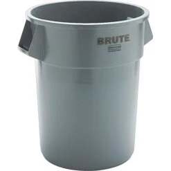 Rubbermaid Brute Vented Trash Can Receptacle Without Lid, 55-Gallons, Gray (FG265500GRAY)