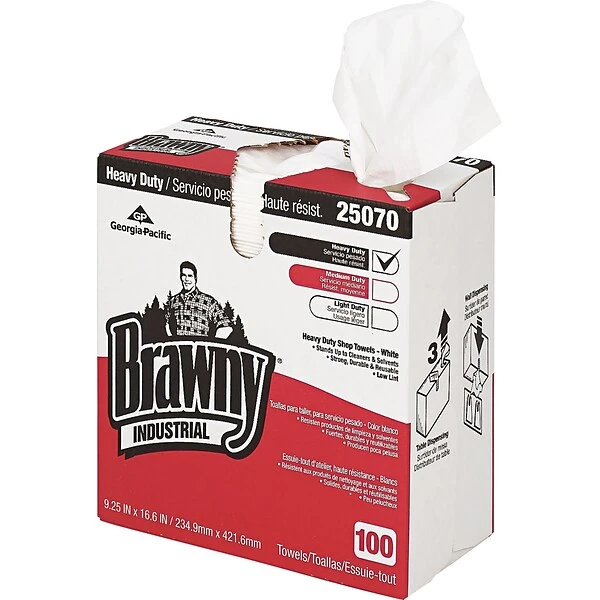Brawny Professional H700 Heavy Duty Multifold Paper Towels, 1-Ply, 100 Sheets/Pack (25070) 1 Brawny Professional H700 Heavy Duty Multifold Paper Towels, 1-Ply, 100 Sheets/Pack (25070)