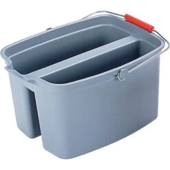 Rubbermaid® Brute® Plastic Utility Double Pail, Gray, 19 Quart, 10"H X 18"W X 14 1/2"D