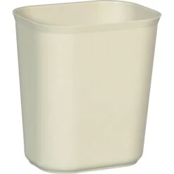 Rubbermaid Rubber Trash Can With No Lid, Beige, 3.5 Gal. (FG254100BEIG)