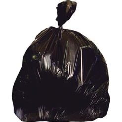 Heritage 55-60 Gallon Reprocessed Resin Trash Bag, Low Density 1.5 Mil, Black, 100/Carton (X7658AK)