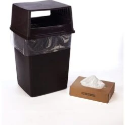 Laddawn 38" X 60" HDPE Trash Bag Liners, 55-60 Gallon, 17 Microns, Clear High-Density, 200/Case