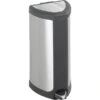Safco Stainless Steel Step Trash Can, 4 Gallon, Black (9685SS)