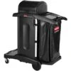Rubbermaid Executive High Security Janitorial Cleaning Cart, Black (1861427)