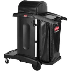 Rubbermaid Executive High Security Janitorial Cleaning Cart, Black (1861427)