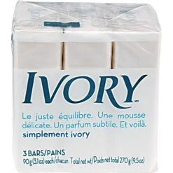 Ivory® Soap Bath Bar, 3.1 Oz., 3/Pack, 24/Case
