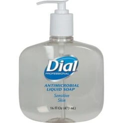 Dial® Liquid Soap, For Sensitive Skin, 16 Oz, Pump Bottle, 12/Case