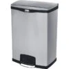 Rubbermaid Commercial Slim Jim Metal End Step Trash Can, 24 Gallon, Black