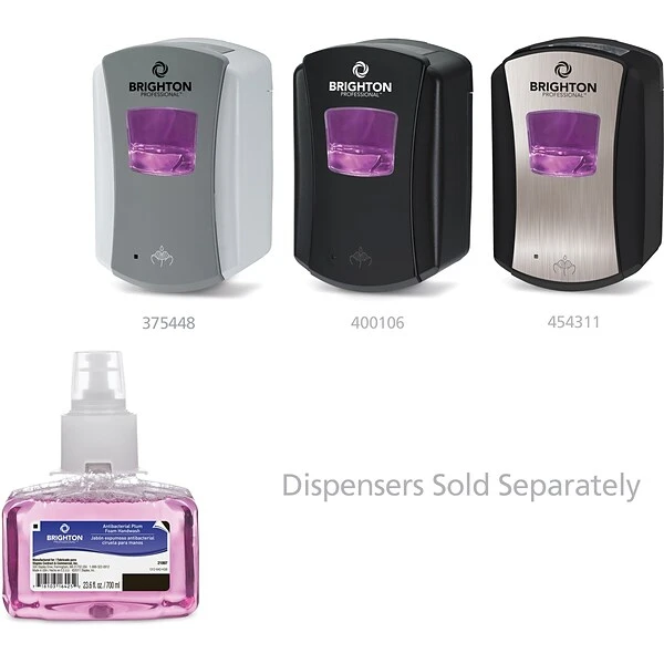 Brighton Professional Antibacterial Foaming Soap Refill, Plum, 23.6 Oz., 3/Carton (BPR50954) 1 Brighton Professional Antibacterial Foaming Soap Refill, Plum, 23.6 Oz., 3/Carton (BPR50954)