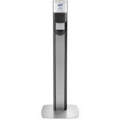 PURELL® MESSENGER™ ES6 Silver/Graphite Panel Hand Sanitizer Floor Stand With Dispenser (7316-DS-SLV)