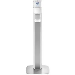 PURELL® MESSENGER™ ES6 Silver/White Panel Hand Sanitizer Floor Stand With Dispenser (7306-DS-SLV)