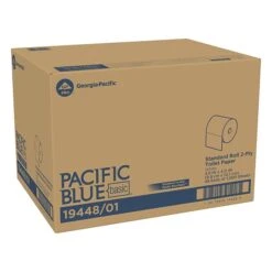 Pacific Blue Basic High Capacity Toilet Paper, 2-Ply, White, 1000 Sheets/Roll, 48 Rolls/Carton (19448/01)