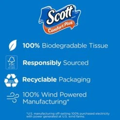 Scott Comfort Plus Toilet Paper, 1-Ply, White, 462 Sheets/Roll, 18 Mega Rolls/Pack (49729) -Kleenex Shop s1216021 s7