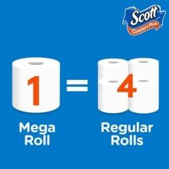 Scott Comfort Plus Toilet Paper, 1-Ply, White, 462 Sheets/Roll, 18 Mega Rolls/Pack (49729) -Kleenex Shop s1216040 s7