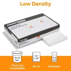 Coastwide Professional™ 30-33 Gal. Trash Bags, Low Density, 0.9 Mil, Clear, 150/Carton (CW22339)
