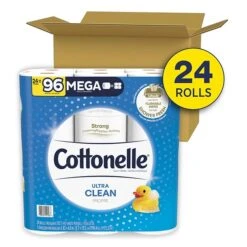 Cottonelle Ultra CleanCare 1-Ply Standard Toilet Paper, White, 312 Sheets/Roll, 24 Mega Rolls/Pack (53757)