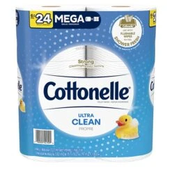 Cottonelle Ultra CleanCare 1-Ply Standard Toilet Paper, White, 312 Sheets/Roll, 6 Mega Rolls/Pack (47747)