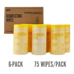 Perk™ Disinfecting Wipes, Lemon, 75 Wipes, 6/Carton (PK56665CT)