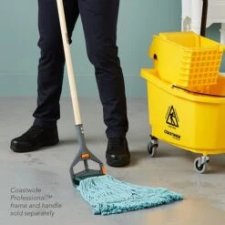 Coastwide Professional™ Looped-End Wet Mop Head, Medium, Recycled PET/Cotton Blend, 5" Headband, Blue (CW57753) 7 Coastwide Professional™ Looped-End Wet Mop Head, Medium, Recycled PET/Cotton Blend, 5" Headband, Blue (CW57753) -Kleenex Shop s1223919 s7