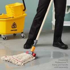 Coastwide Professional™ Looped-End Wet Mop Head, Large, Cotton, 5" Headband, White (CW57748) -Kleenex Shop s1223923 s7